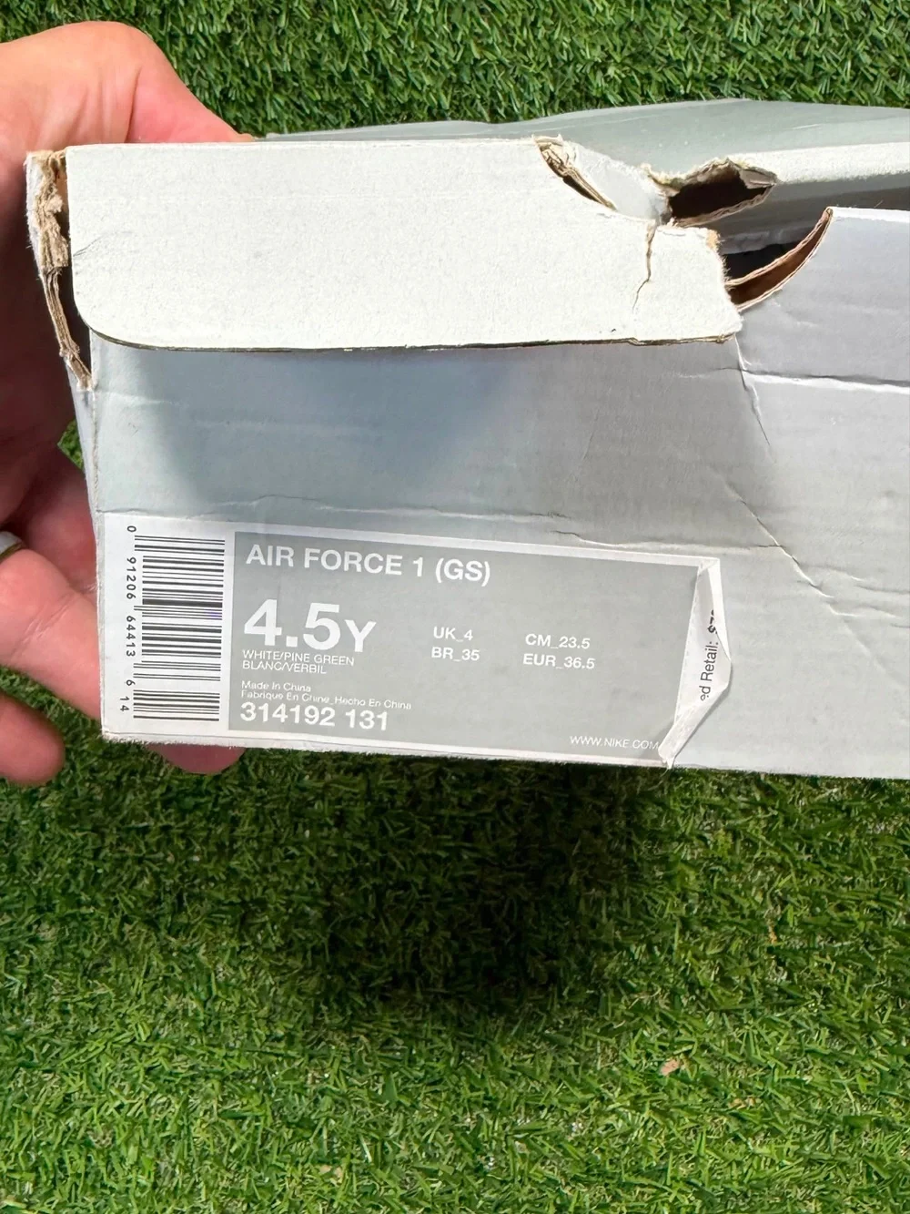 Nike Air Force 1 Low Pine Green GS 314192-131 2006 Vintage Size 4.5Y Boxed AF1